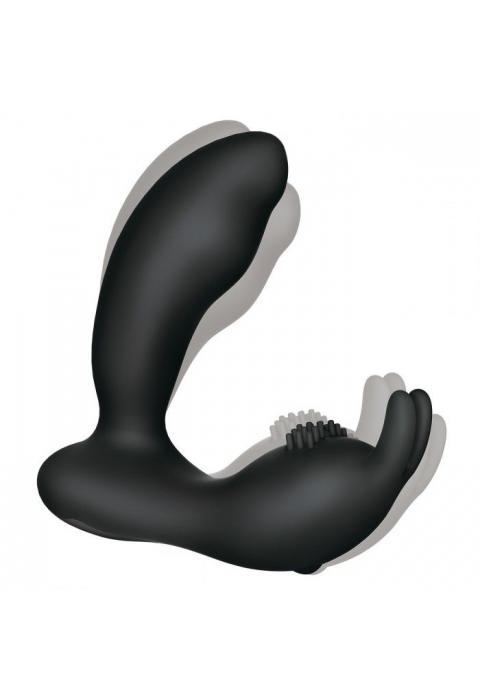 Чёрный массажёр простаты Prostate Rabbit с вибрацией и пультом ДУ Чёрный массажёр простаты Prostate Rabbit с вибрацией и пультом ДУ