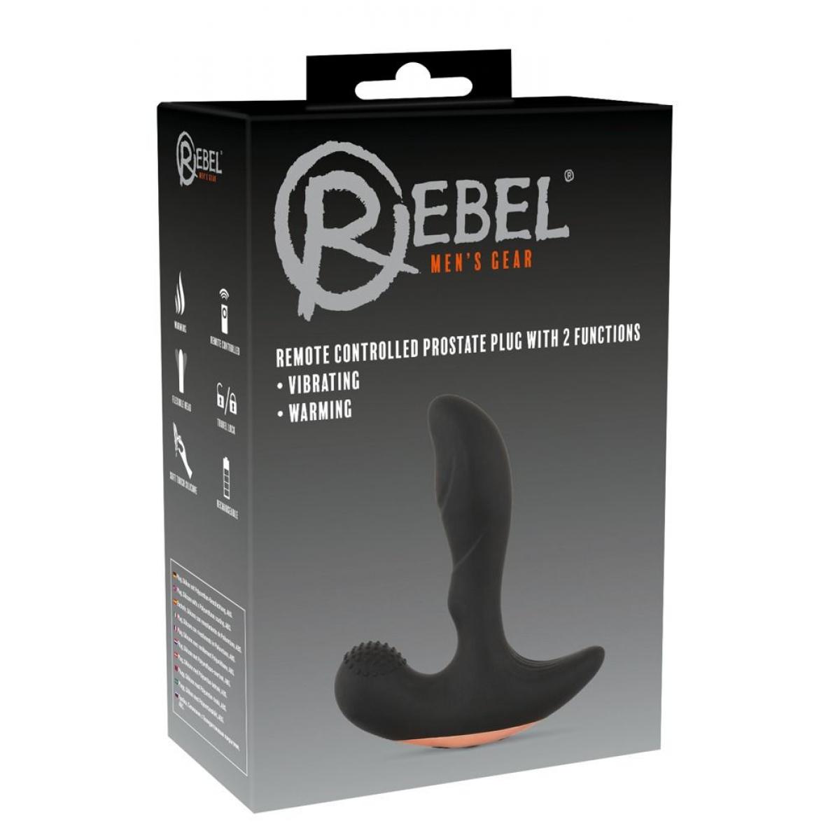 Черный вибромассажер простаты Remote Controlled Prostate Plug with 2 Functions - 13,6 см.