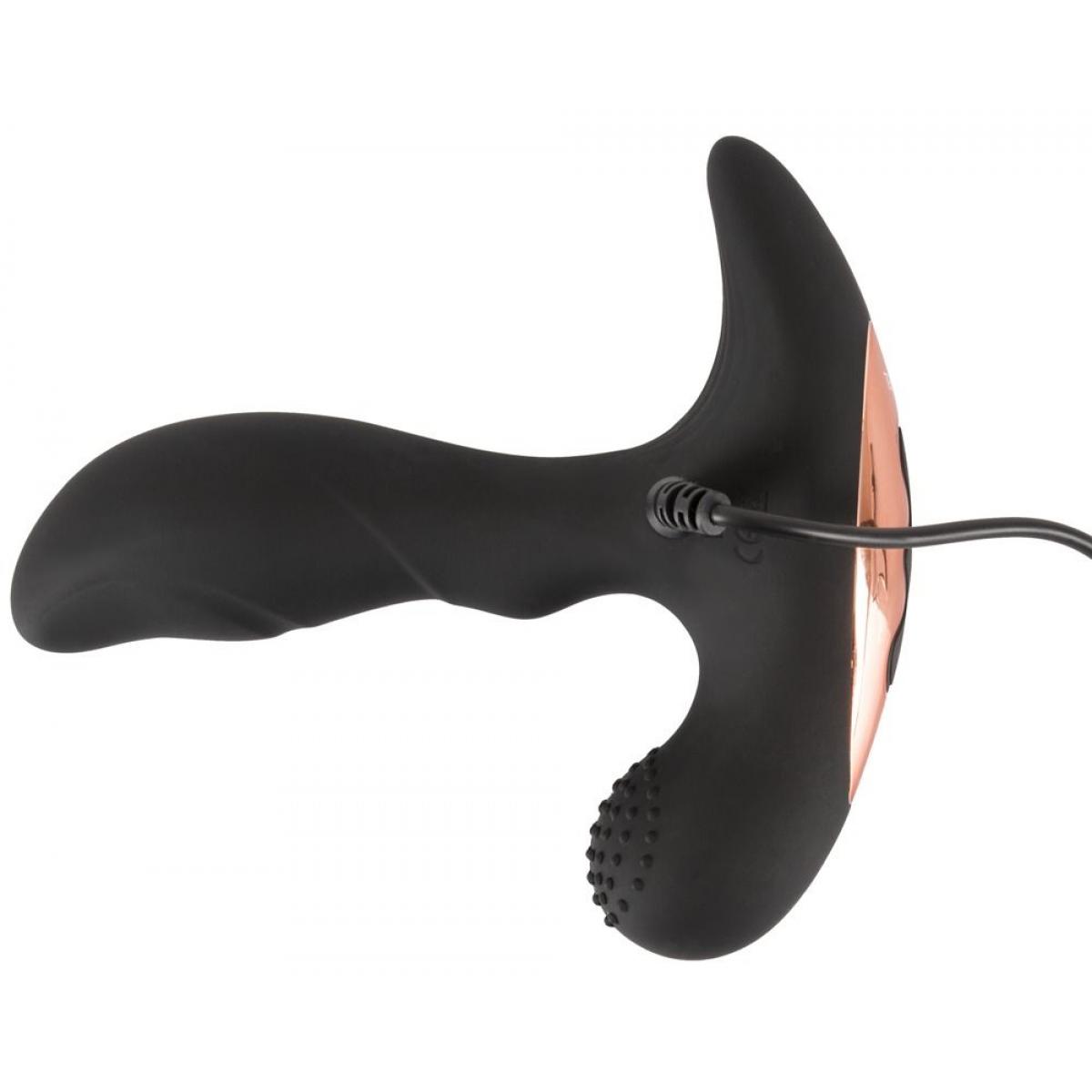 Черный вибромассажер простаты Remote Controlled Prostate Plug with 2 Functions - 13,6 см.