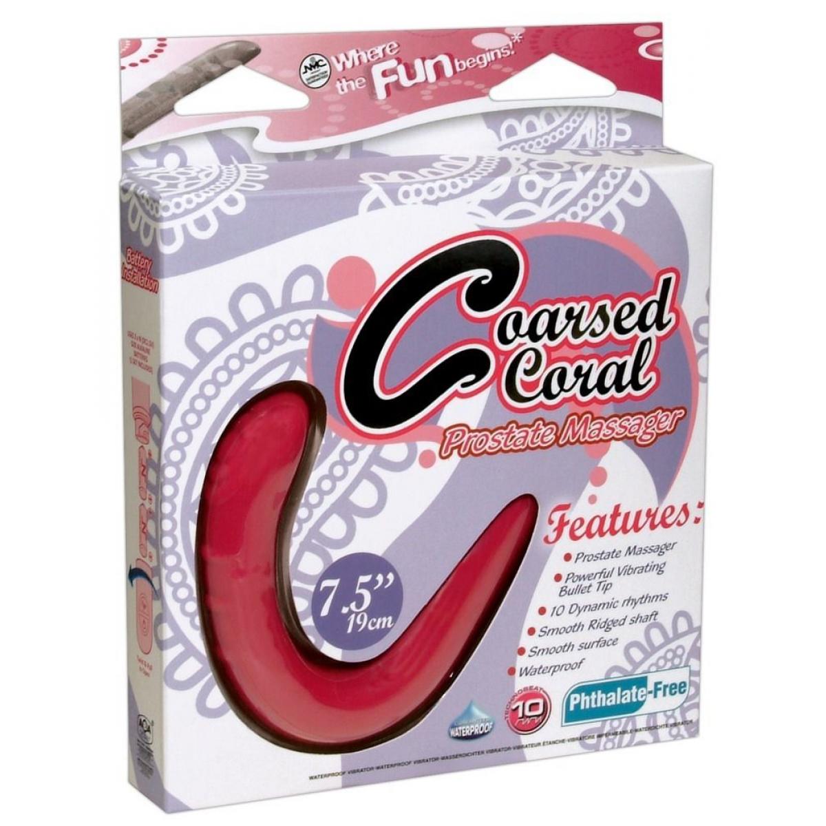 Ярко-розовый вибромассажёр простаты Coarsed Coral Prostate Massager 