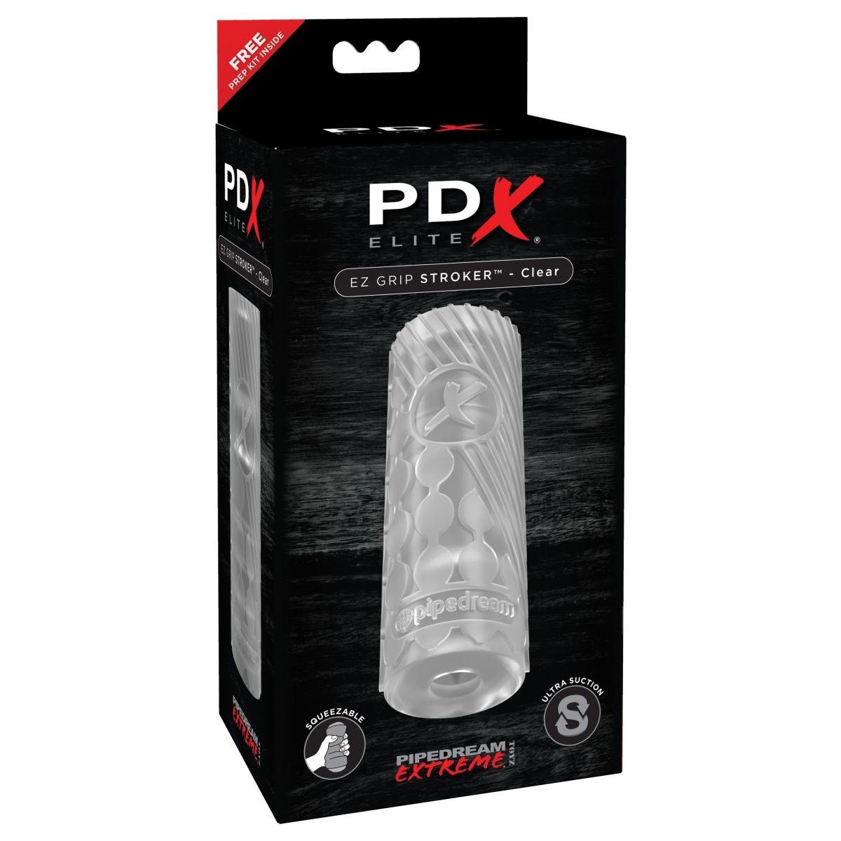 Прозрачный мастурбатор EZ Grip Stroker