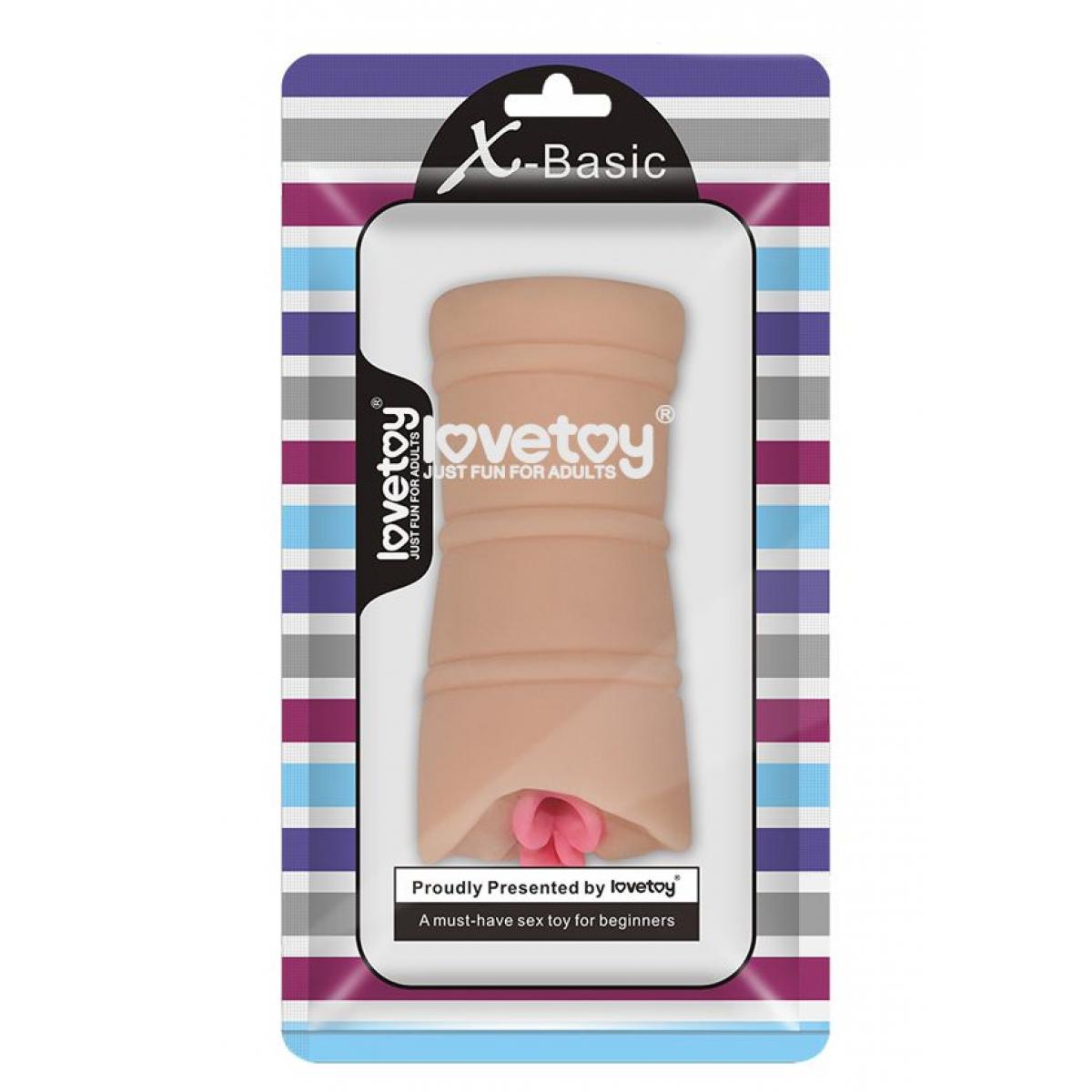 Телесный мастурбатор-вагина с вибрацией X-Basic Pocket Pussy