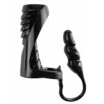 Чёрная насадка с анальной втулкой Extreme Enhancer with Anal Plug - 9,6 см.