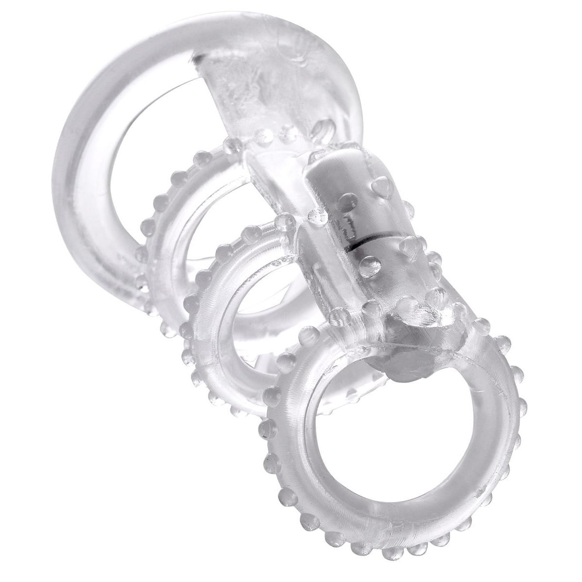 Прозрачная вибронасадка  Vibrating Cock Cage - 7 см.