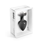 Чёрный алюминиевый анальный плаг ANNI round black T1 - 6 см.