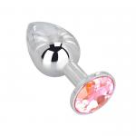 Мини-плаг из стали с розовым кристаллом Pink Bubble Gum - 6,5 см.