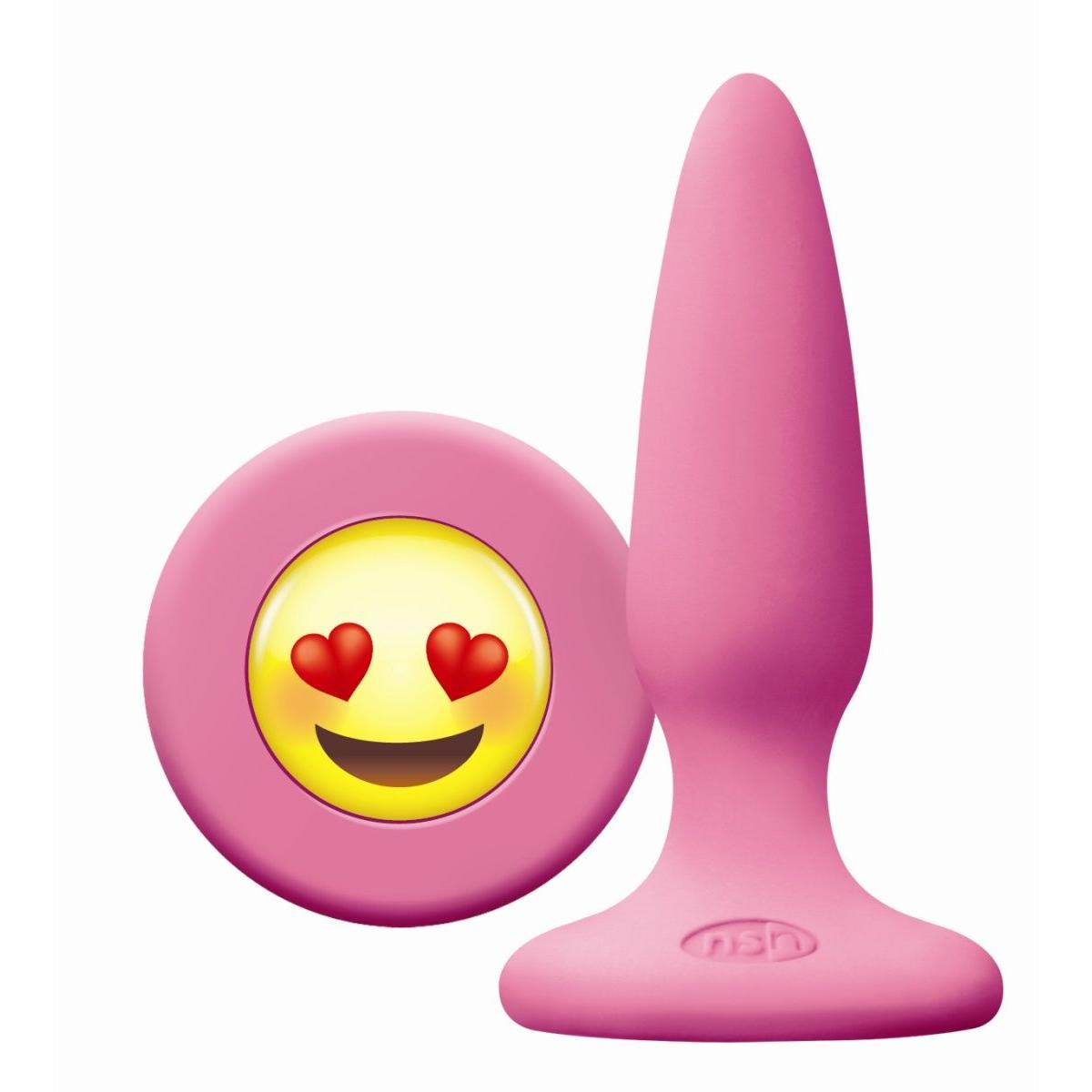 Розовая силиконовая пробка Emoji Face ILY - 8,6 см.