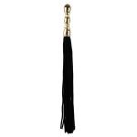 Чёрная плетка Luxury Whip 18k-Gold plated с покрытой золотом рукоятью 