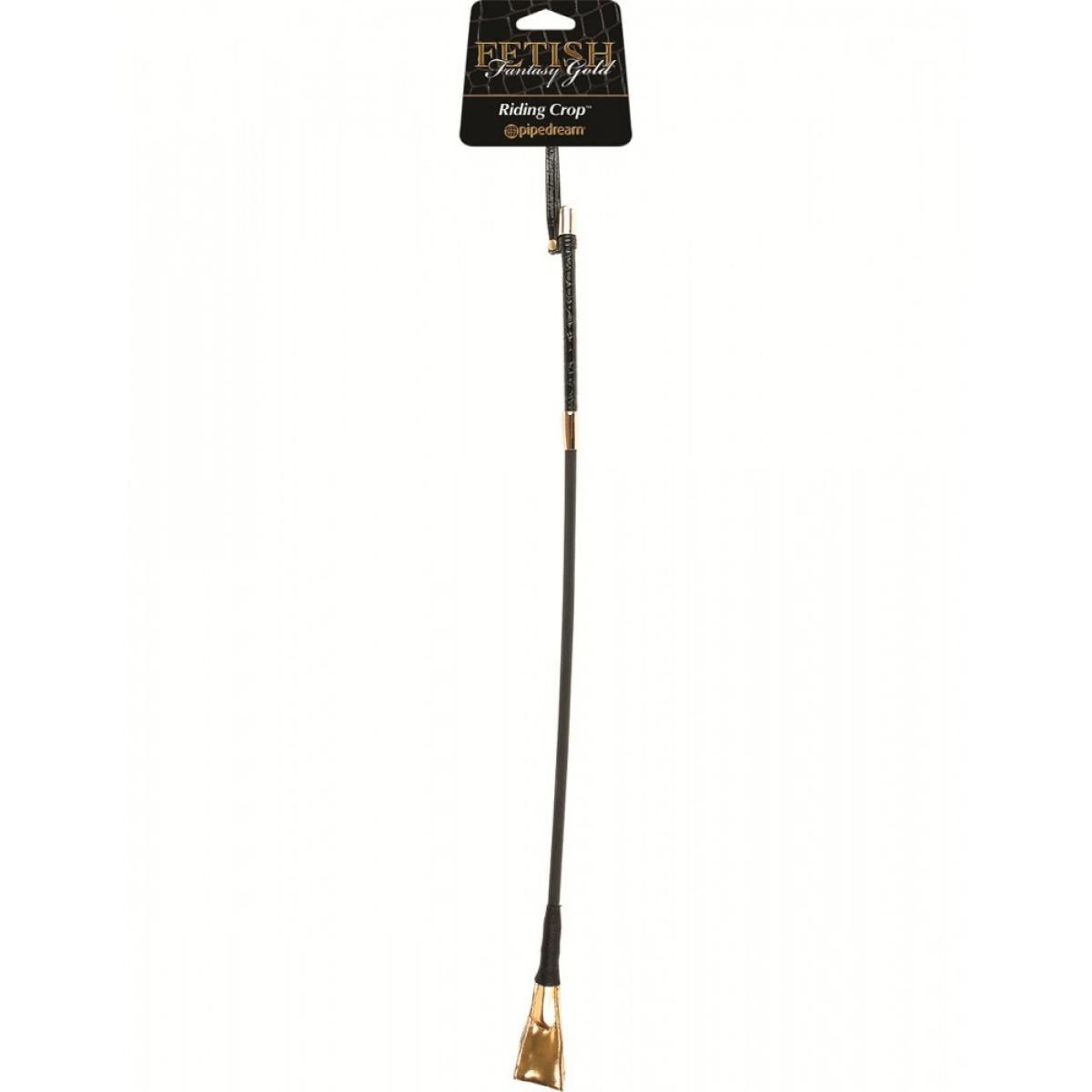 Чёрный с золотом стек Riding Crop - 67 см.