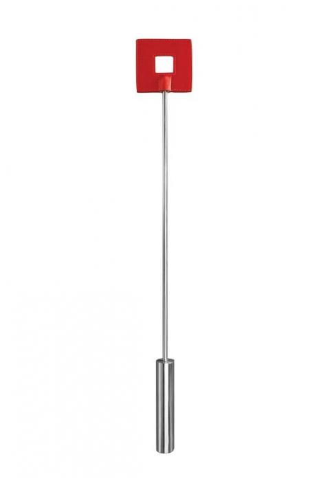 Красная шлёпалка Leather Square Tiped Crop с наконечником-квадратом - 56 см.