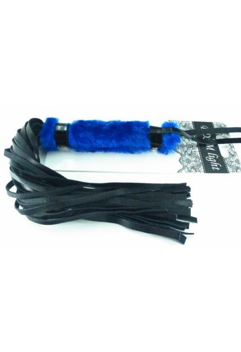 Нежная плеть с синим мехом BDSM Light - 43 см.