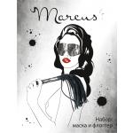 Серебристый кружевной набор: маска и флоггер