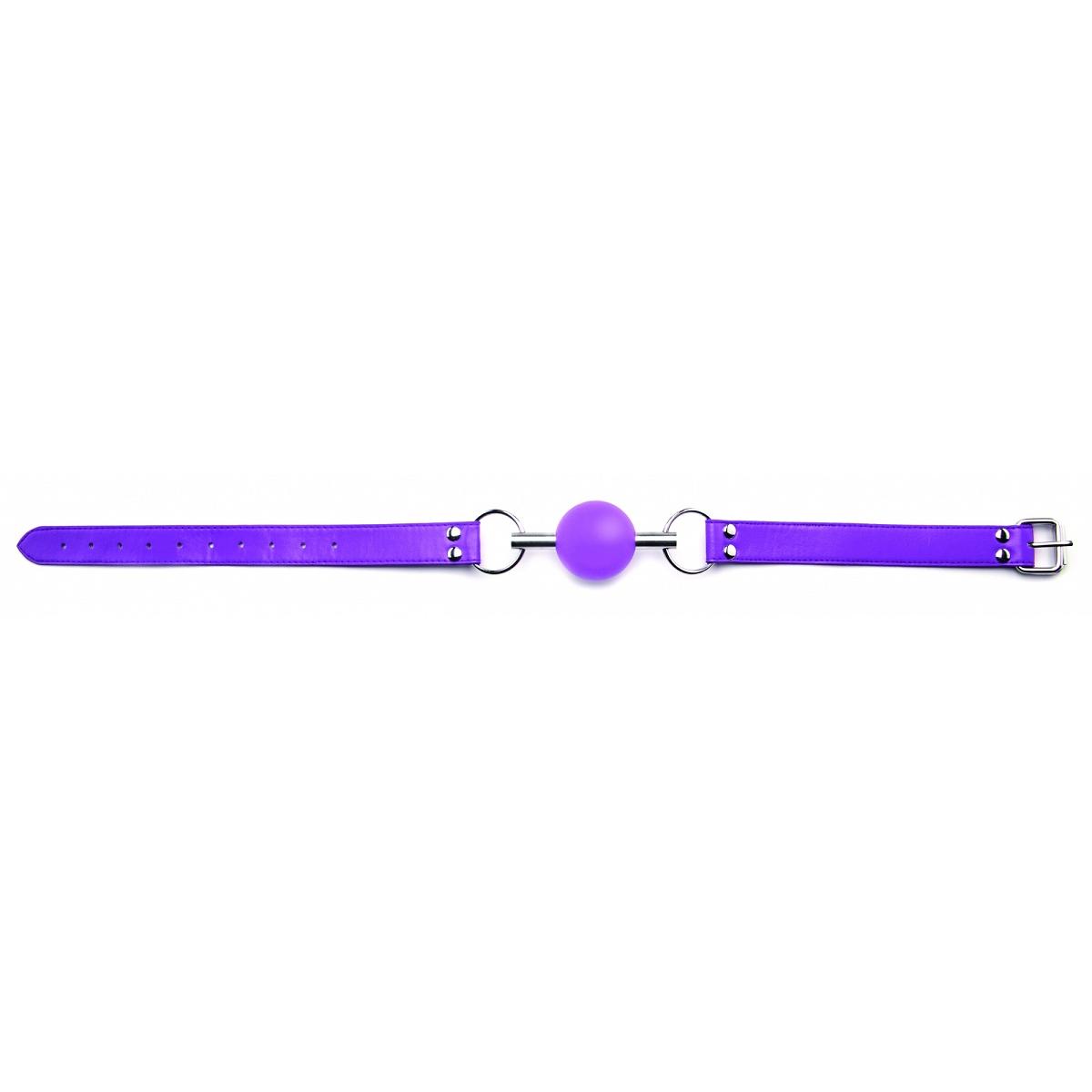 Кляп-шар на фиолетовых ремешках Solid Ball Gag