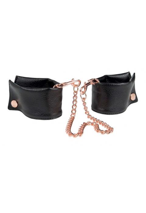 Черные мягкие наручники Entice French Cuffs с цепью