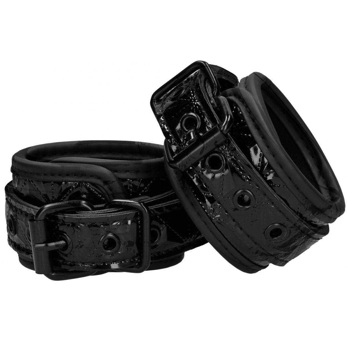 Черные наручники и наножники Luxury Hogtie
