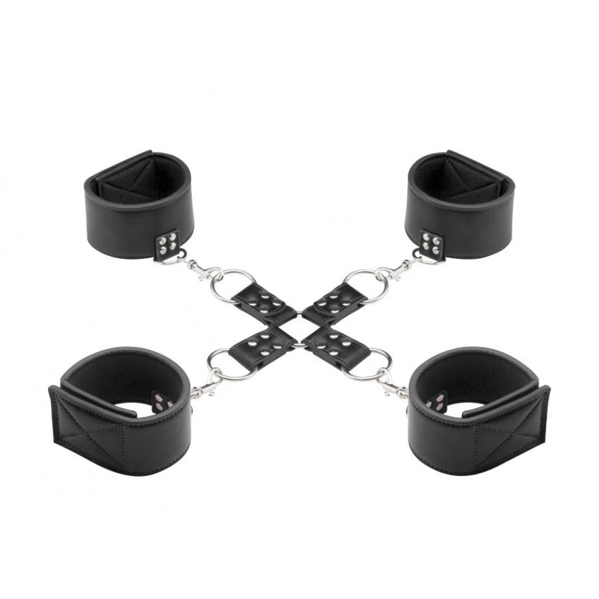 Чёрный двусторонний комплект для бандажа Reversible Hogtie