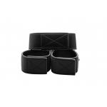 Чёрный двусторонний ошейник с наручниками Reversible Collar and Wrist Cuffs