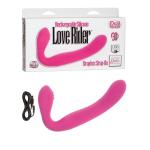 Розовый перезаряжаемый водонепроницаемый страпон Rechargeable Silicone Love Rider Strapless Strap-On
