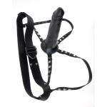 Полый страпон на регулируемых ремнях Harness with Hollow Strap-On - 20,3 см.