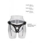 Черные трусики O-ring для страпона Leather Strap-on Harness
