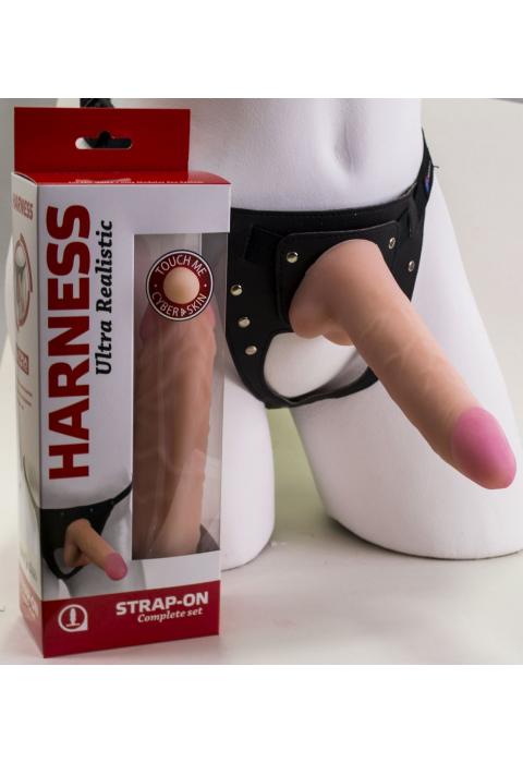 Страпон Harness в подарочной упаковке: трусики и насадка-фаллос - 18 см.