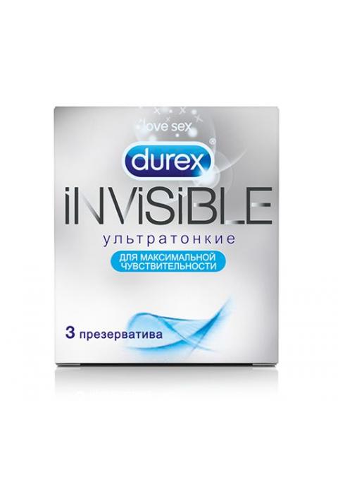 Ультратонкие презервативы Durex Invisible - 3 шт.