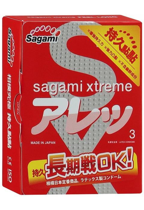 Утолщенные презервативы Sagami Xtreme FEEL LONG с точками - 3 шт. Утолщенные презервативы Sagami Xtreme FEEL LONG с точками - 3 шт.