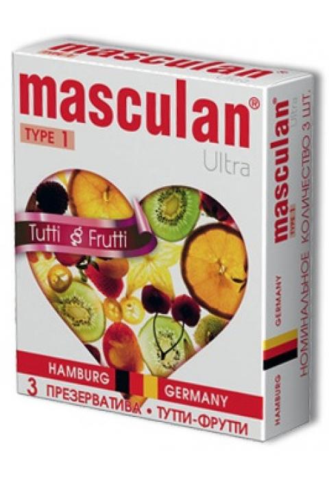 Жёлтые презервативы Masculan Ultra Tutti-Frutti с фруктовым ароматом - 3 шт.