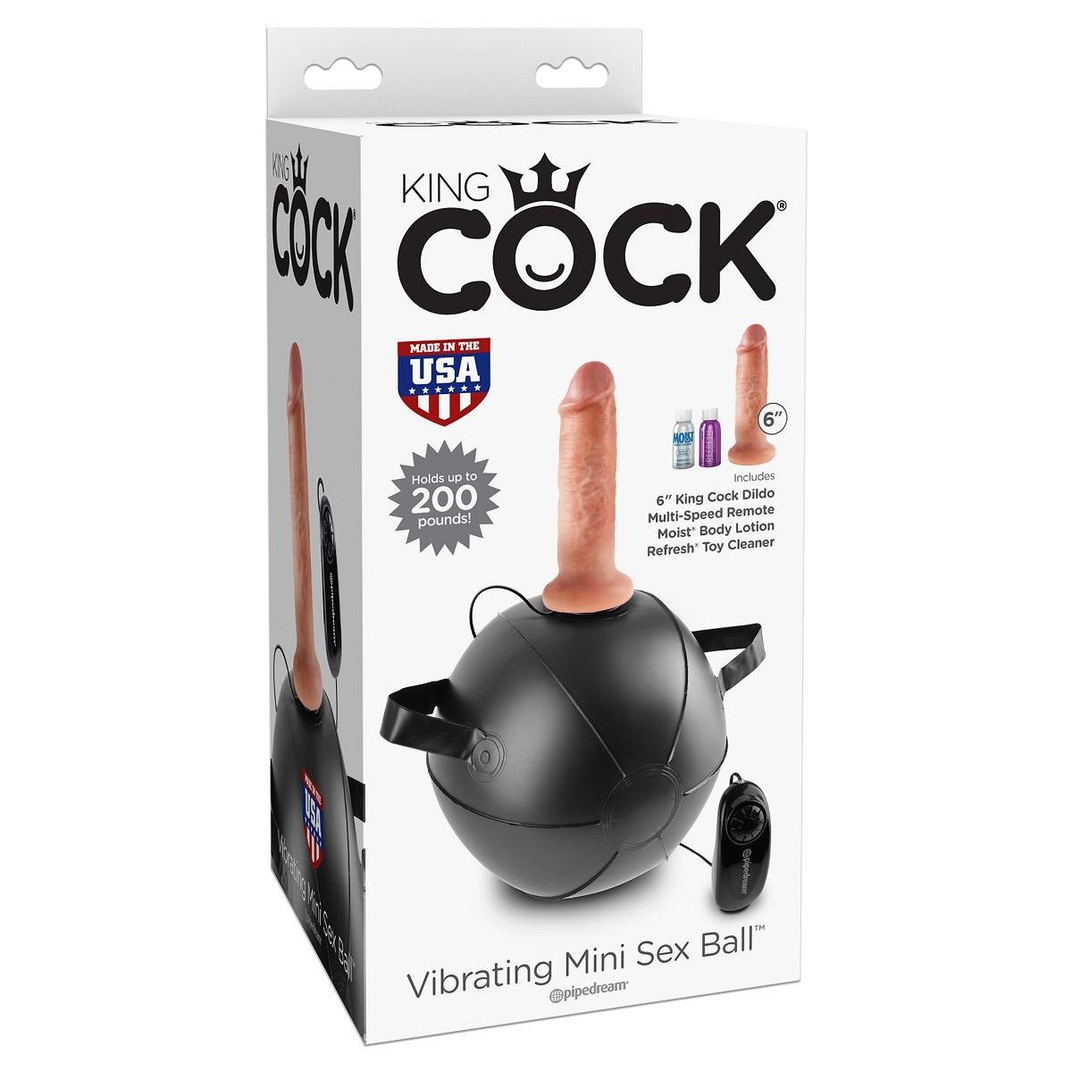Мини-мяч с фаллической насадкой телесного цвета и вибрацией Vibrating Mini Sex Ball with 6  Dildo - 15,2 см.