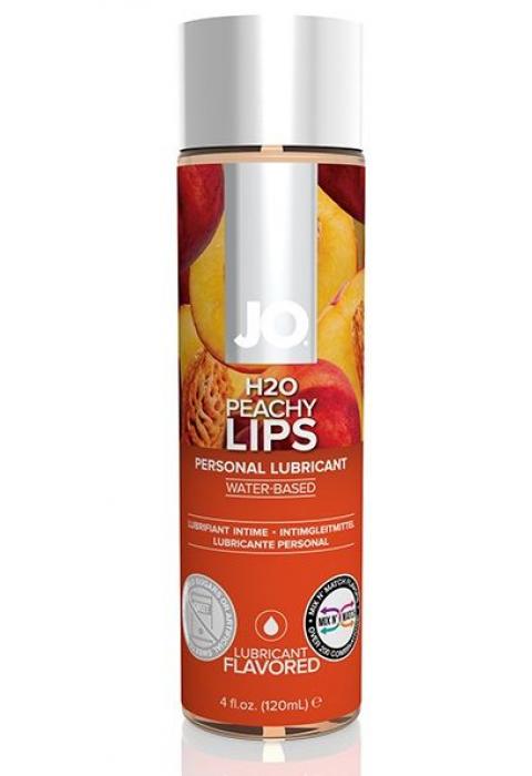 Лубрикант на водной основе с ароматом персика JO Flavored Peachy Lips - 120 мл.