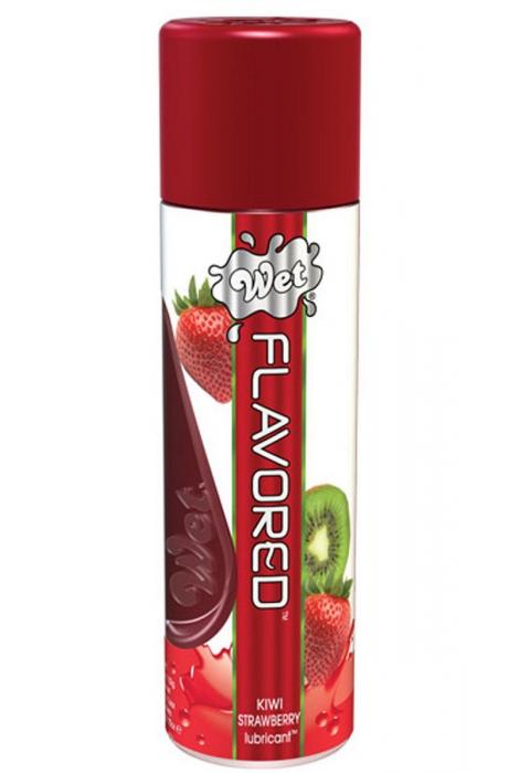 Лубрикант Wet Flavored Kiwi Strawberry с ароматом киви и клубники - 106 мл.