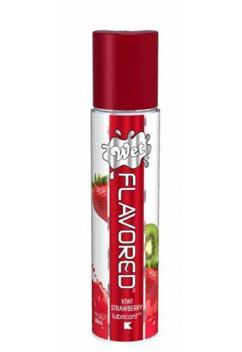 Лубрикант Wet Flavored Kiwi Strawberry с ароматом киви и клубники - 30 мл.