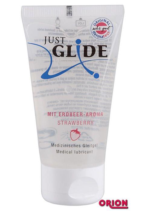 Смазка на водной основе JUSTGLIDE со вкусом клубники - 50 мл. Смазка на водной основе JUSTGLIDE со вкусом клубники - 50 мл.