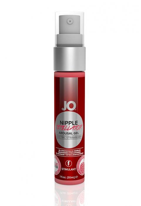Возбуждающий гель JO Nipple Titillator Electric Strawberry - 30 мл.